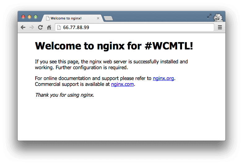 Bienvenue dans Nginx (modifié)