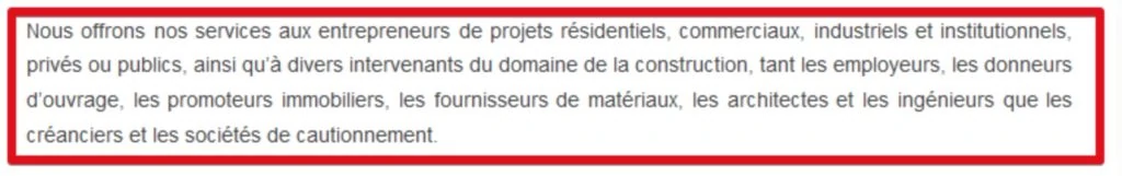 Texte original d'un compétiteur de notre client